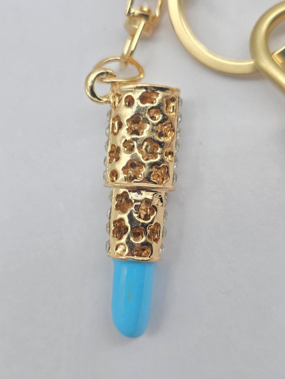 Authentic Louis Vuitton Gold Padlock 🔑 Unbranded Lipstick Keychain Bag Charm - Picture 5 of 9